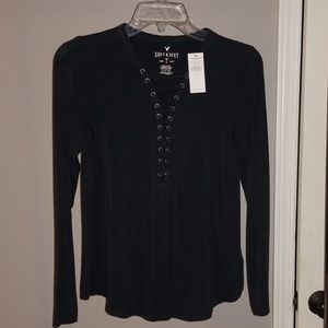 AEO Soft & Sexy Blue Long Sleeve Shirt
